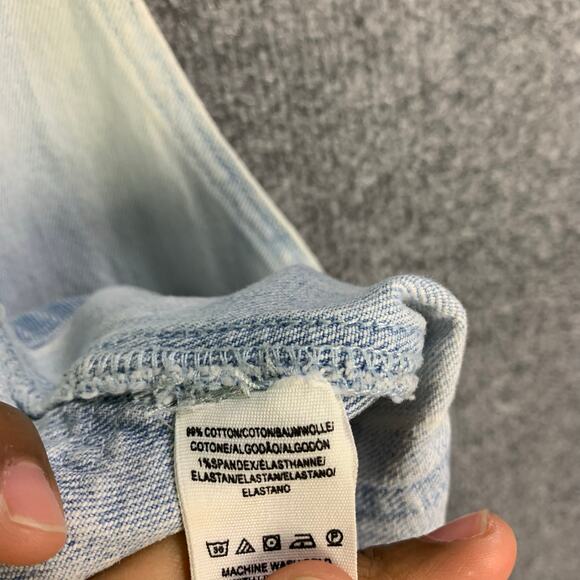 Free People We The Free Adjustable Straps Light Wash Denim Overall Mini Dress XS - Picture 8 of 8